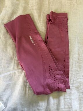 Gymshark Ribbed Seamless Leggings in Mauve